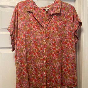 Lucky Brand Flowered SS shirt